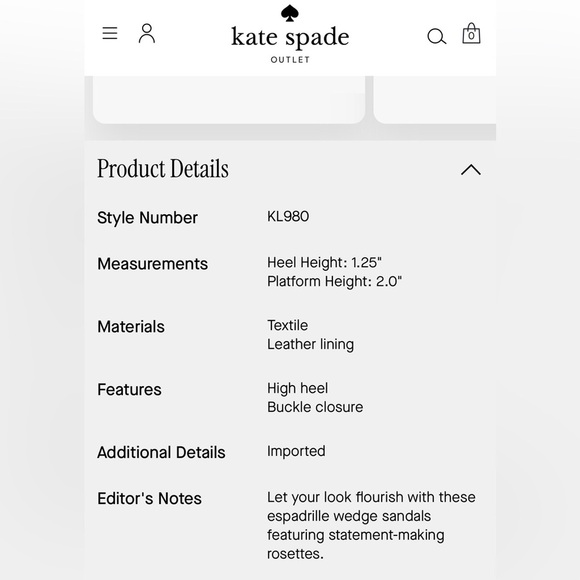 KATE SPADE Flourish Espadrille Wedge Sandals Size 7 FLORAL CREAM PLATFORM WEDGES - Picture 9 of 9